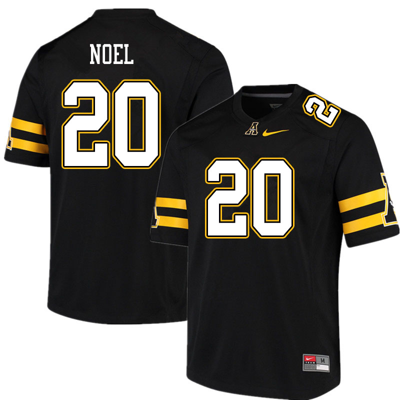 Men #20 Nate Noel Appalachian State Mountaineers College Football Jerseys Sale-Black